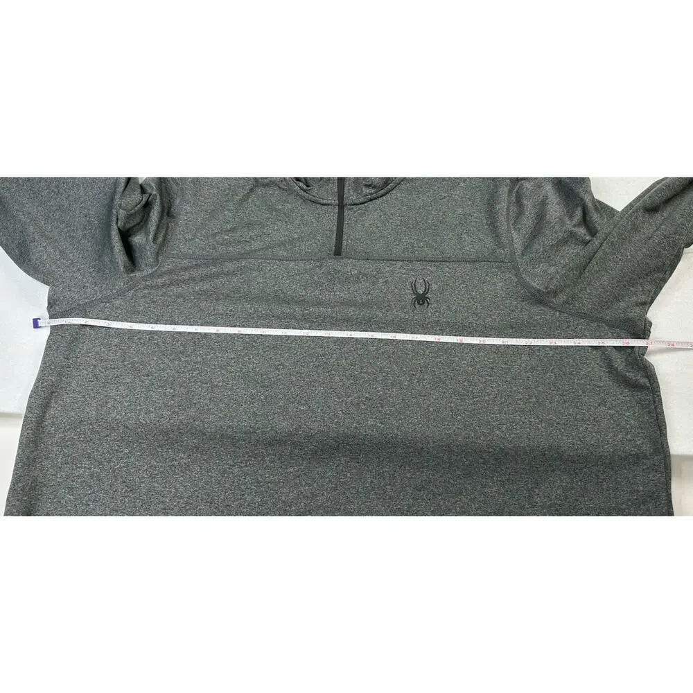 Spyder Pullover Mens XXL 1/4 Zip Lightweight Wicking Charcoal Stretch Mock Neck